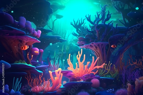 Illustration sous-marine de coraux