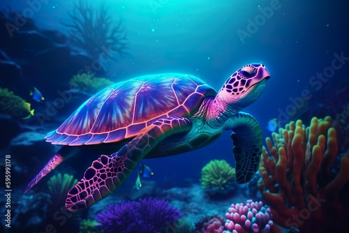 Illustration sous-marine d une tortue