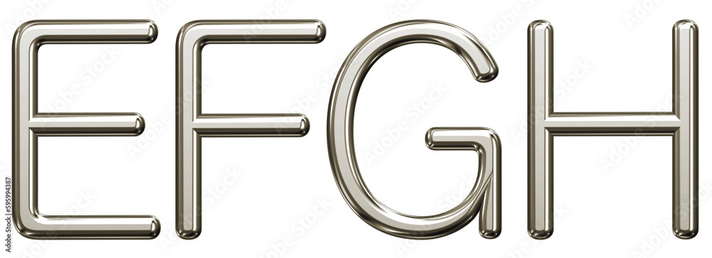Luxury platinum d3 letters  E, F, G, H