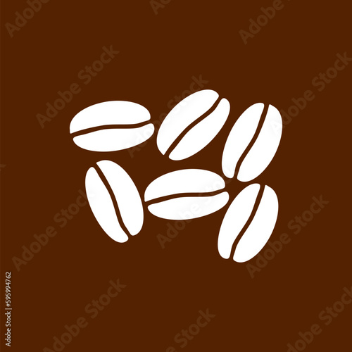 Coffee beans icon  isolated on black background 
