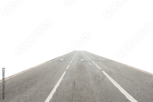 Road asphalt highway on city street in PNG isolated on transparent background