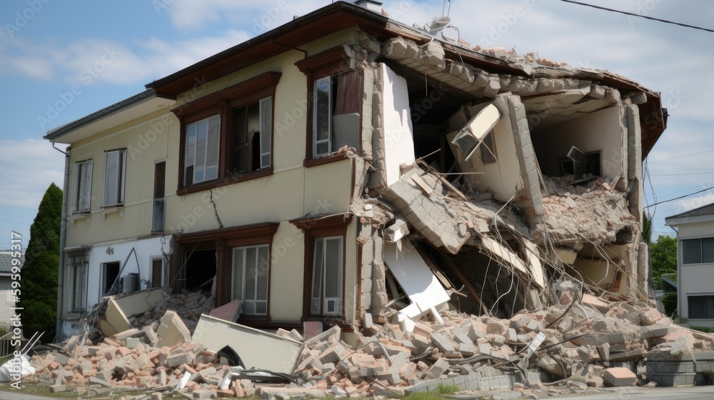 Earthquake destroyed a building created with Generative AI Earthquake destroyed a building created with Generative AI