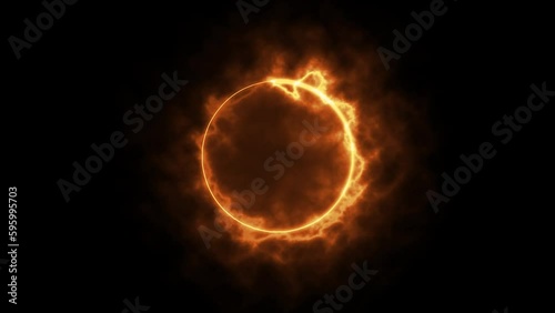 Ring of fire rotating green screen background photo