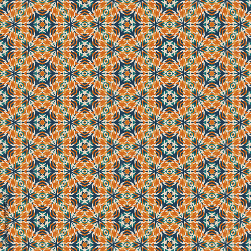 patrón de formas geométricas con colores retro y formas orientales