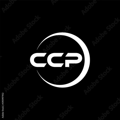 CCP letter logo design with black background in illustrator, cube logo, vector logo, modern alphabet font overlap style. calligraphy designs for logo, Poster, Invitation, etc.