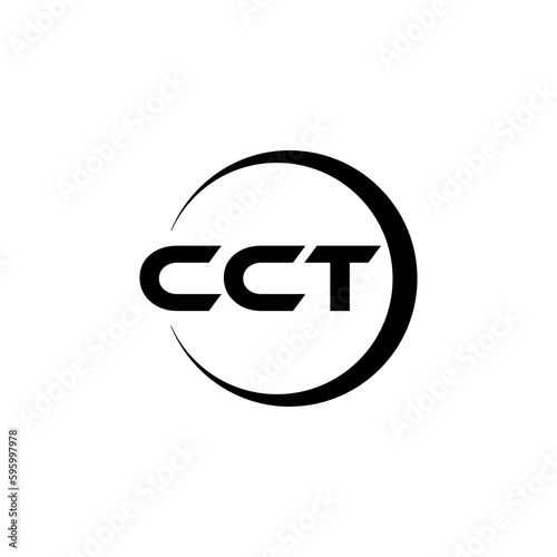 CCT letter logo design with white background in illustrator, cube logo, vector logo, modern alphabet font overlap style. calligraphy designs for logo, Poster, Invitation, etc.