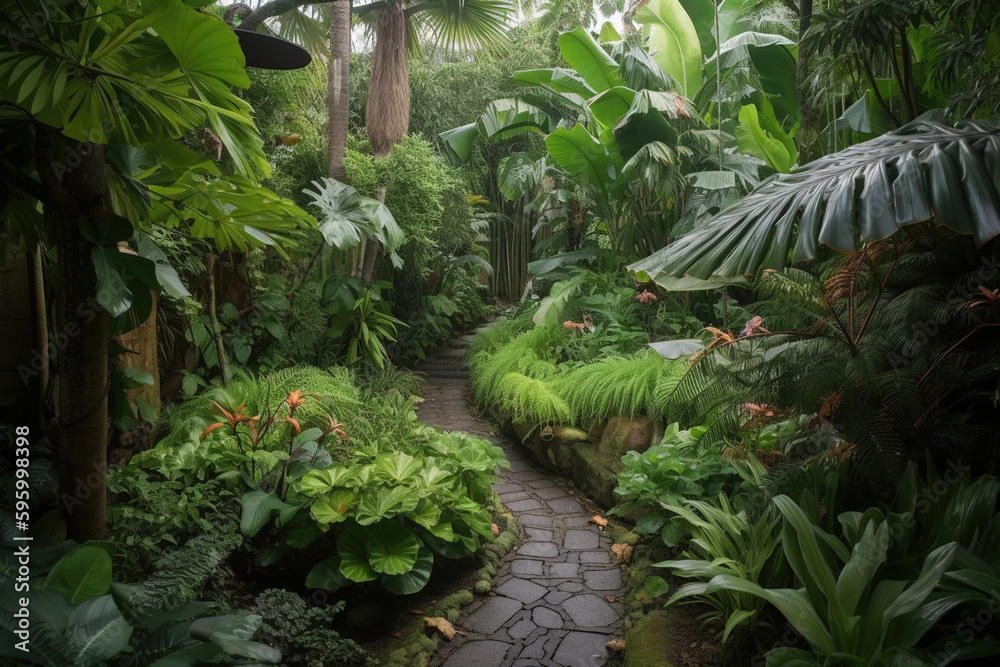 Fototapeta premium A Walk in the Jungle.Generative Ai