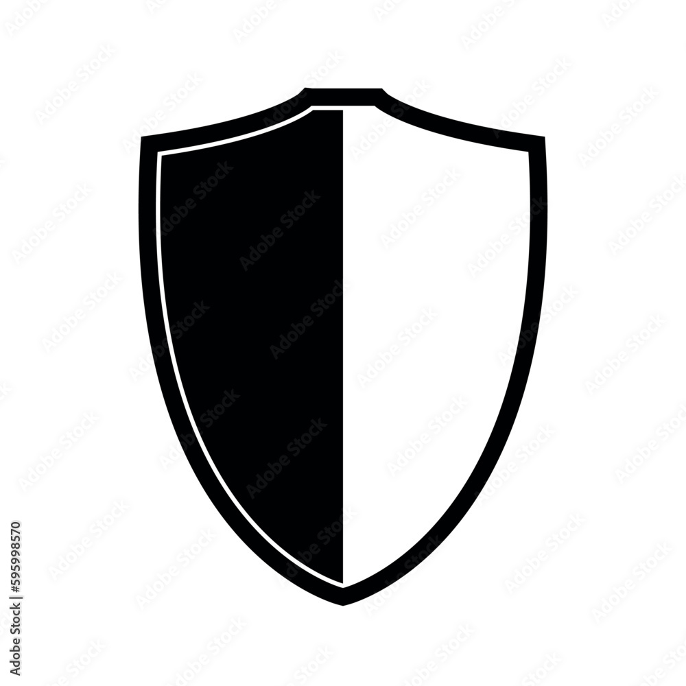 shield icon silhouette, vector illustration isolated on a white shield icon silhouette, vector illustration isolated on a white