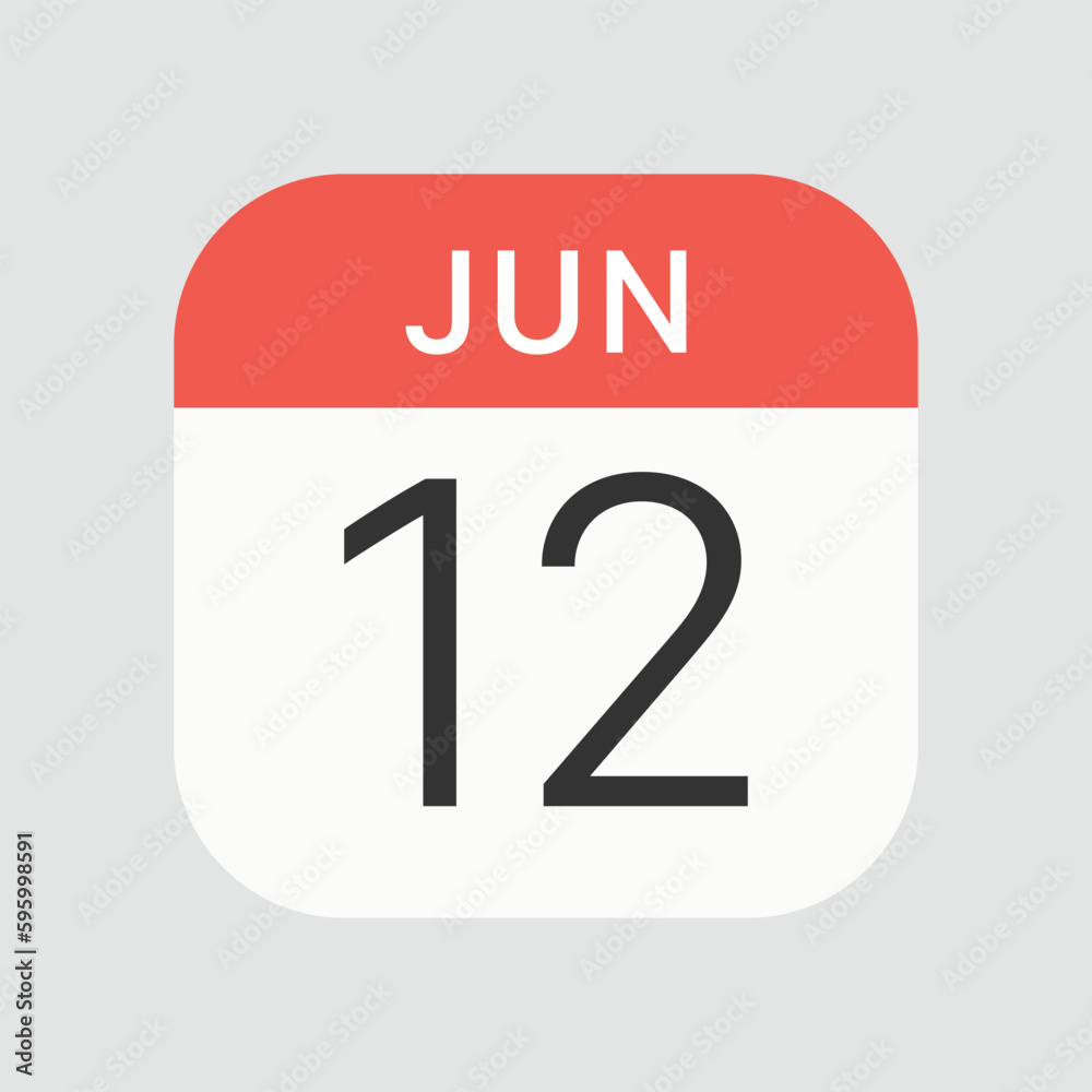 Jun 12 icon isolated on background. Calendar symbol modern, simple, vector, icon for website design, mobile app, ui. Vector Illustration Jun 12 icon isolated on background. Calendar symbol modern, simple, vector, icon for website design, mobile app, ui. Vector Illustration