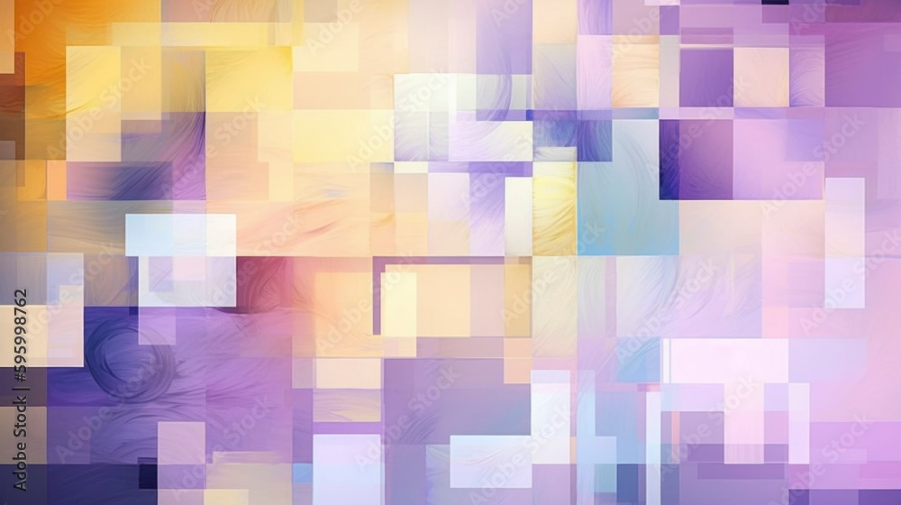 Floating Rectangles: Crafting a Soothing, Professional Ambiance with Translucent Lavender Rectangles and Subtle Complementary Yellow Accents - generative ai
Floating Rectangles: Crafting a Soothing, Professional Ambiance with Translucent Lavender Rectangles and Subtle Complementary Yellow Accents - generative ai