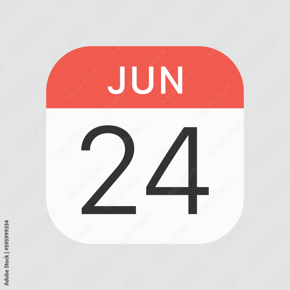 Jun 24 icon isolated on background. Calendar symbol modern, simple, vector, icon for website design, mobile app, ui. Vector Illustration Jun 24 icon isolated on background. Calendar symbol modern, simple, vector, icon for website design, mobile app, ui. Vector Illustration