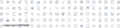 Business Basics line icons collection. Strategy, Planning, Finance, Marketing, Management, Growth, Branding vector and linear illustration. Nerking,Sales,Innovation outline signs set