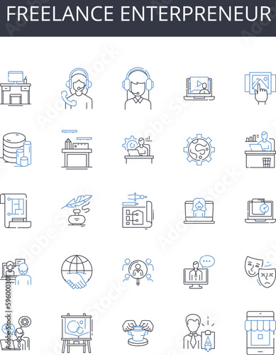 Freelance enterpreneur line icons collection. Conservatism, Liberalism, Socialism, Capitalism, Anarchism, Fascism, Marxism vector and linear illustration. Nationalism,Progressivism,Libertarianism