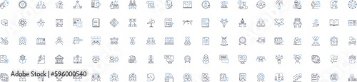 Learning hub line icons collection. Education, Resource, Knowledge, Training, Mentorship, Skills, Access vector and linear illustration. Tutorials,Support,Community outline signs set