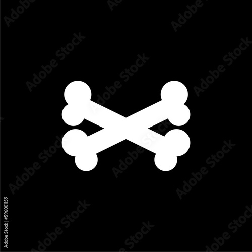  Crossed bones icon isolated on black background