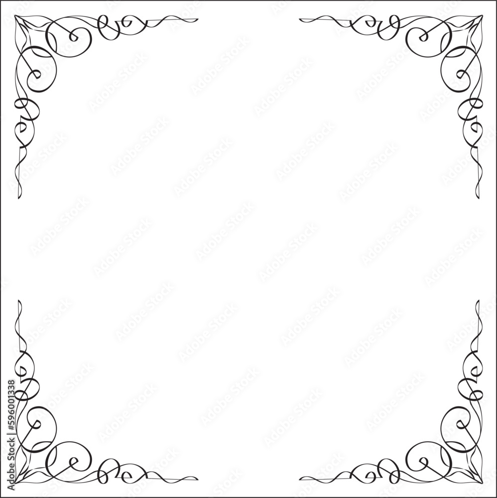 Elegant black and white monochrome ornamental border for greeting cards, banners, invitations. Vector frame for all sizes and formats. Isolated vector illustration. Elegant black and white monochrome ornamental border for greeting cards, banners, invitations. Vector frame for all sizes and formats. Isolated vector illustration.