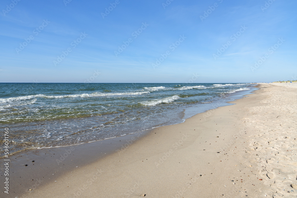 Beach of Baltic sea in Yantarny. Kaliningrad region. Russia