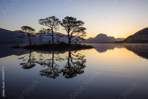 Dawn at Loch Maree with Reflection, Slioch, Scottish Highlands Mountain photo