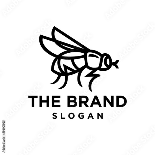 fly pest insect line icon logo vector design, modern animal logo pictogram design