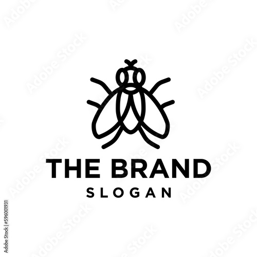 Photography fly pest insect line icon logo vector design, modern animal logo pictogram desig
