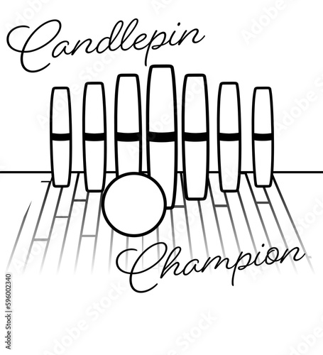 Candlepin Bowling Champion Vector Art photo