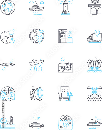 Runway linear icons set. Fashion, Catwalk, Modeling, Design, Glamour, Style, Couture line vector and concept signs. Trend,Walk,Pose outline illustrations