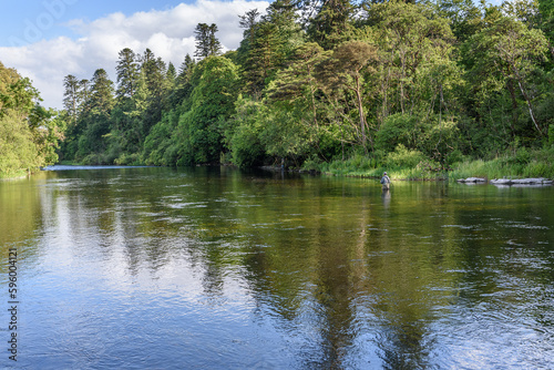 Fishin in the river in the village of Cong  Ireland