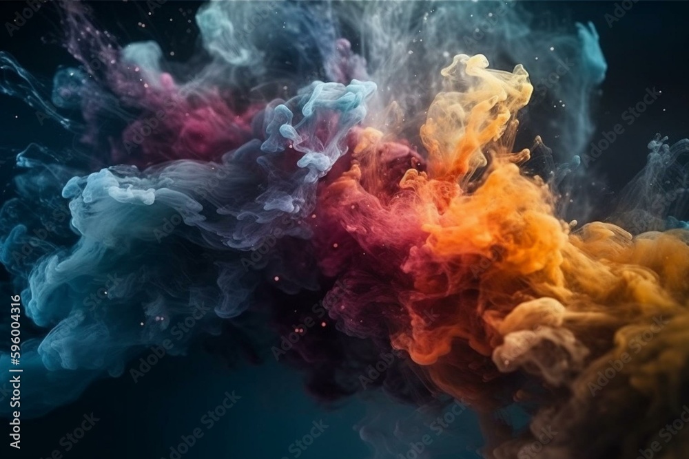 Vibrant cosmic gases and dust creating a nebula in outer space. Generative AI