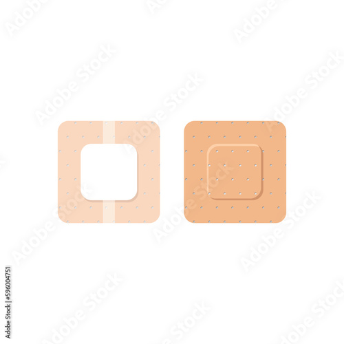 Squared beige medical plasters flat style, vector illustration