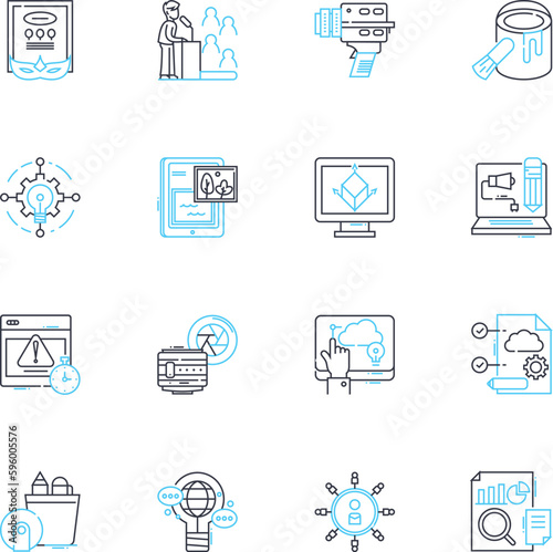Cryptocurrency and blockchain linear icons set. Bitcoin, Ethereum, Blockchain, Cryptography, Decentralization, Mining, Wallet line vector and concept signs. Token,Exchange,Smart contract outline