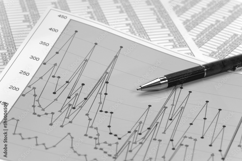business, finance and economy with chart, calculator and data business, finance and economy with chart, calculator and data