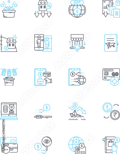 Chemical industry linear icons set. Polymerization, Isomers, Hydrocarbons, Methanol, Catalyst, Distillation, Extraction line vector and concept signs. Petrochemicals,Solvent,Acid outline illustrations