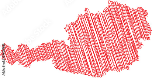 vector illustration of colored scribble map of Austria