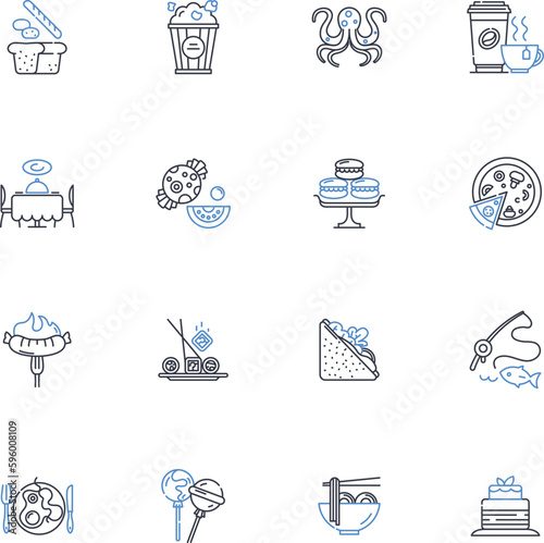 Refueling line icons collection. Gasoline, Diesel, Fuel, Petrochemical, Refinery, Gas, Tanker vector and linear illustration. Oil,Pump,Nozzle outline signs set