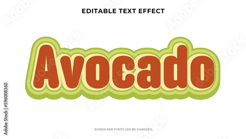 avocado text effect with 3d style