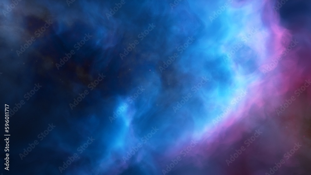 Space background with realistic nebula and shining stars. Colorful cosmos with stardust and milky way. Magic color galaxy. Infinite universe and starry night. 3d render
