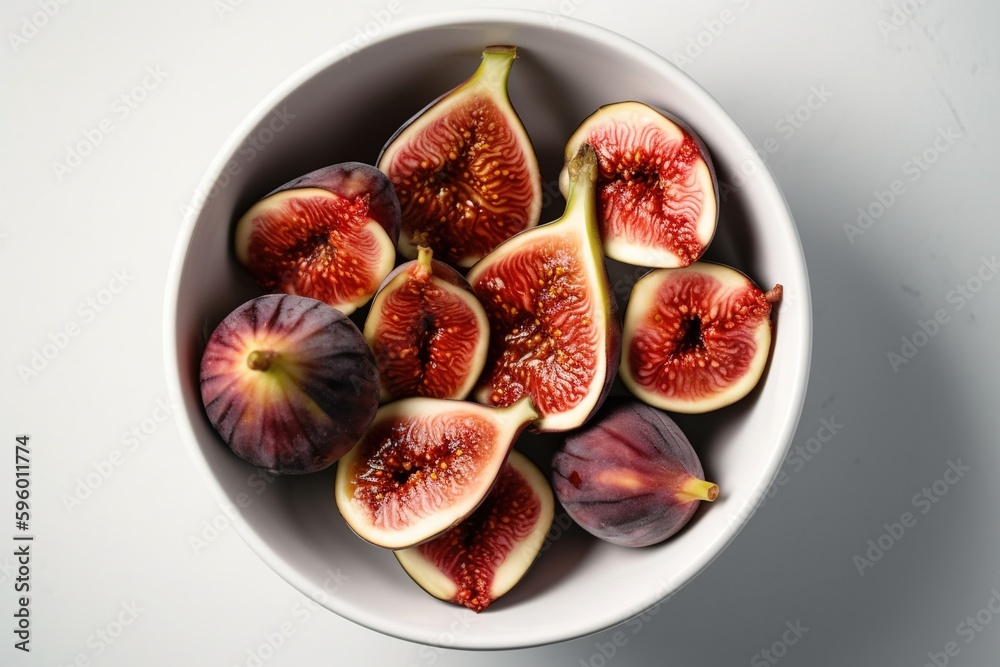 Fig in white bowl. Ingredients for juice, salad, dishes. Fig in white bowl. Ingredients for juice, salad, dishes.