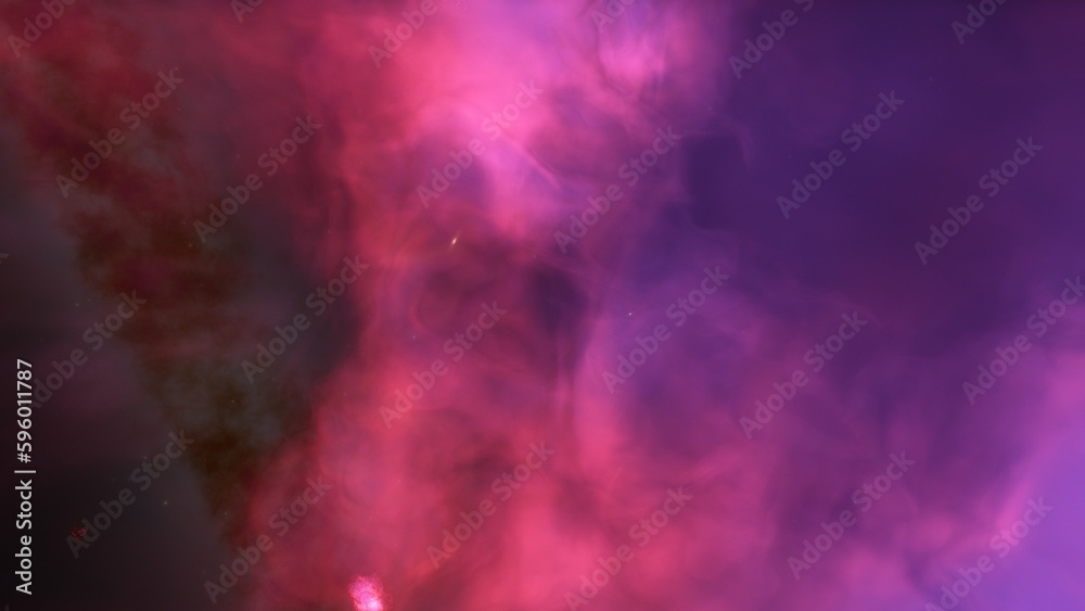 nebula gas cloud in deep outer space, science fiction illustration, colorful space background with stars 3d render
