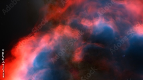 Space background with realistic nebula and shining stars. Colorful cosmos with stardust and milky way. Magic color galaxy. Infinite universe and starry night. 3d render 