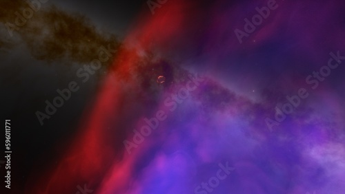 Space background with realistic nebula and shining stars. Colorful cosmos with stardust and milky way. Magic color galaxy. Infinite universe and starry night. 3d render 