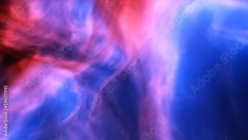 nebula gas cloud in deep outer space, science fiction illustration, colorful space background with stars 3d render 