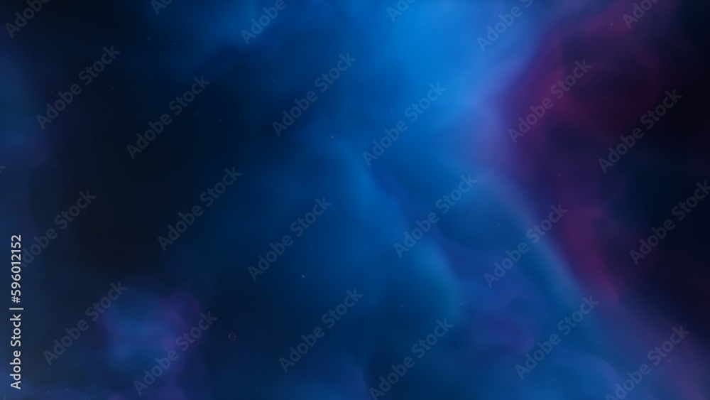 Cosmic background with a blue purple nebula and stars