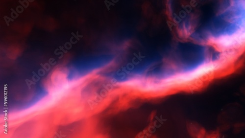 Cosmic background with a blue purple nebula and stars