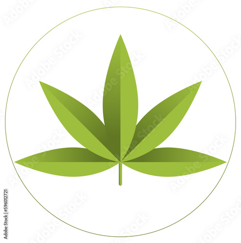 Cannabis Logo Concept. Vector Green Hemp Leaf Inspired Vector Illustration Design
