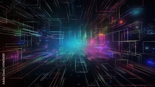 abstract background, futuristic light trail, Generative Ai