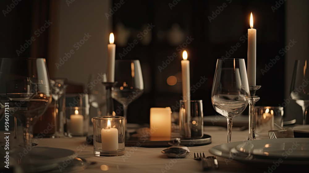 candle light dinner created with generative ai candle light dinner created with generative ai