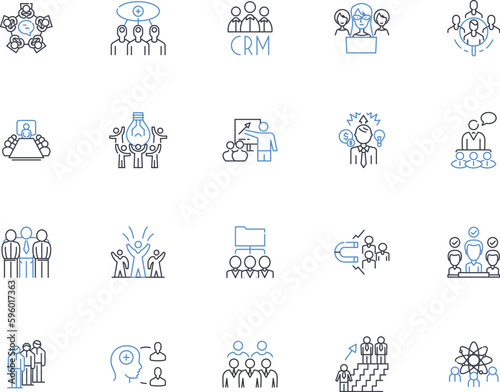 Gang crew line icons collection. Unity, Loyalty, Brotherhood, Respect, Violence, Territory, Power vector and linear illustration. Rule-breaking,Control,Honor outline signs set