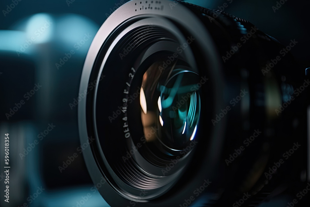 camera lens close up created with generative ai