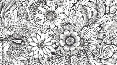Coloring book antistress for adults. Illustration isolated on white background. Zentangle  generative AI