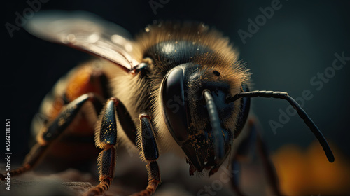 macro shot bee created with generative ai